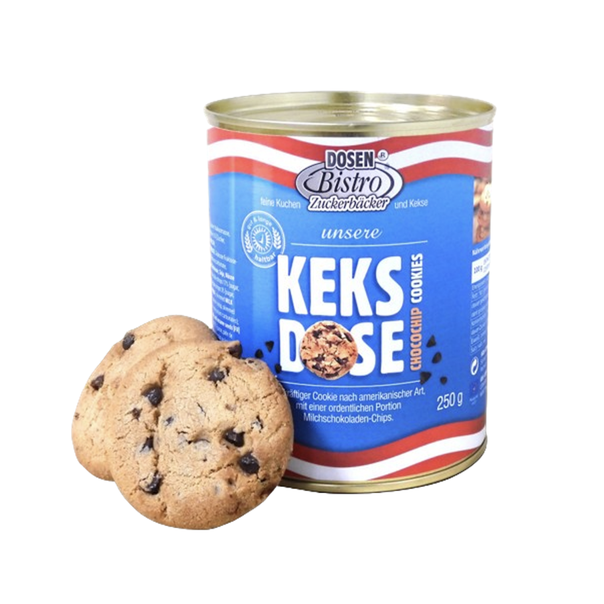 CONVAR DOSENBISTRO Keksdose Cookies mit Choco-Chips (250g) 