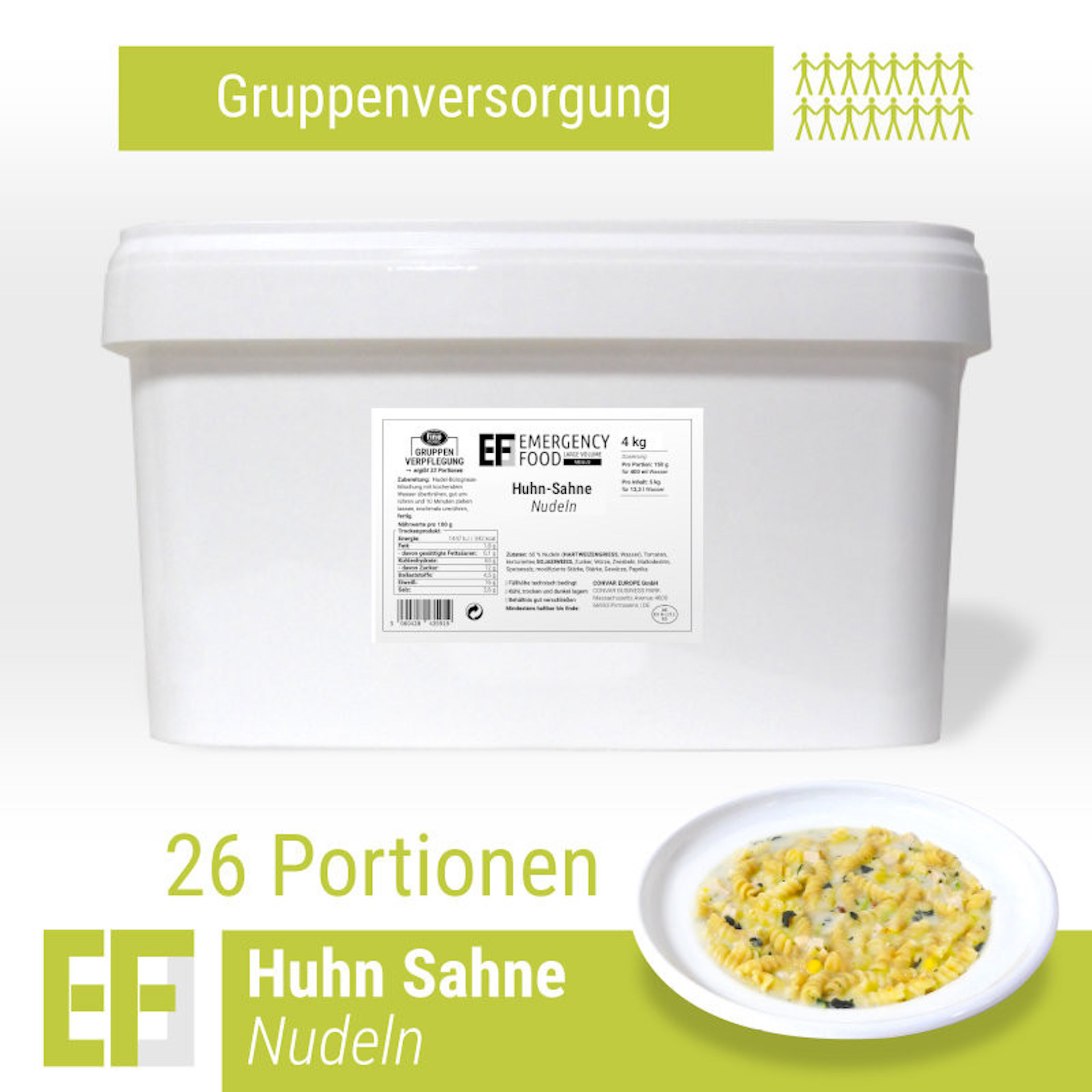 CONVAR EF MEALS Huhn Sahne Nudeln (4kg) 